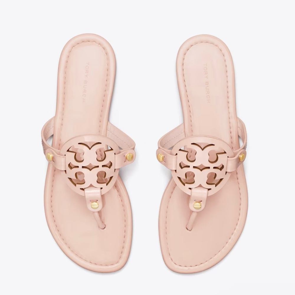 -Tory Burch Miller Patent Sandal Sea Shell Pink Sandals